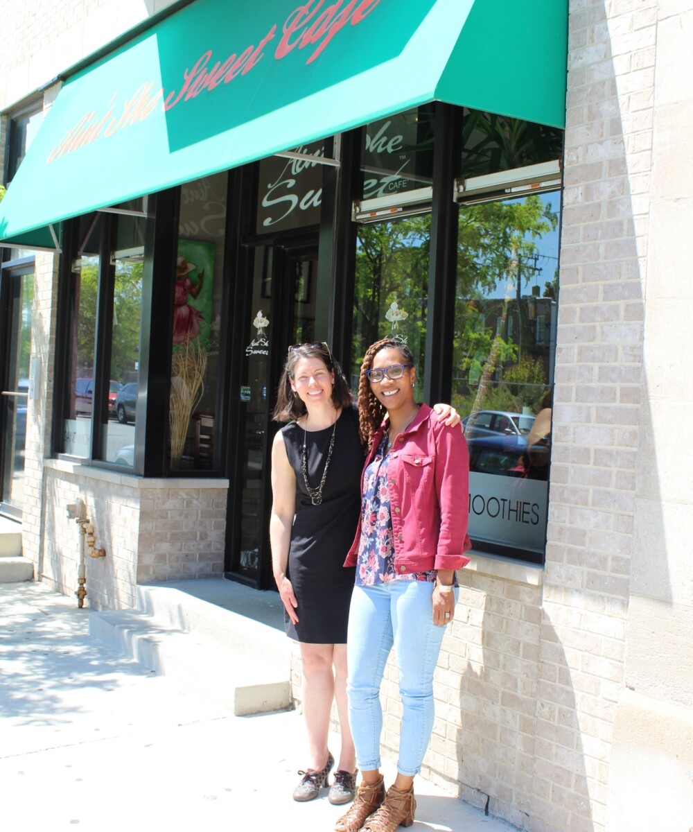 Dionne Baux and MSA partner working in Bronzeville, Chicago.