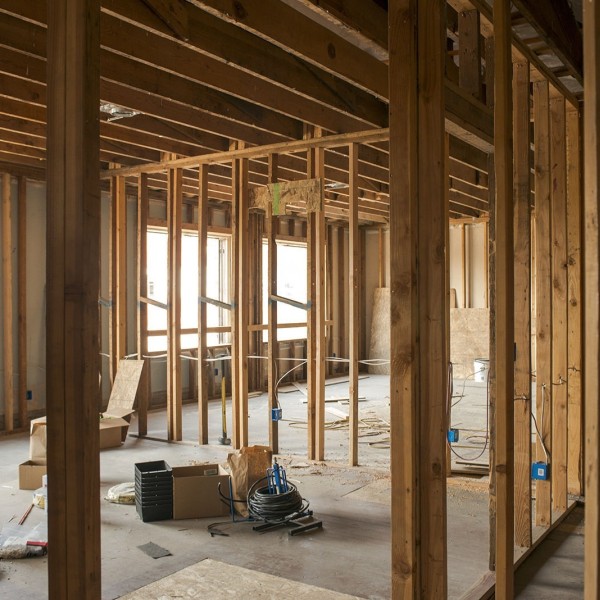 Interior of the Kern building during rehabilitation in 2017.