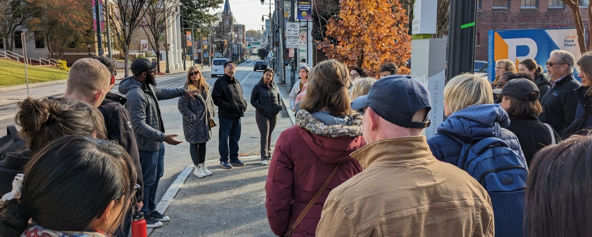 The Main Street America team on a walking tour in Atlanta, Georgia.