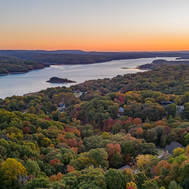 Ariel view of rural town