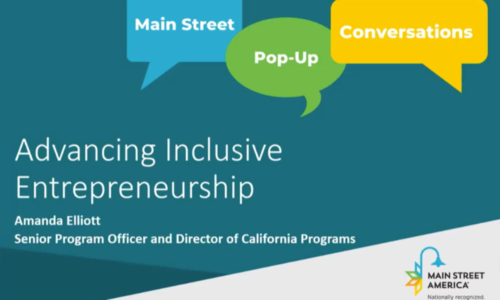 Advancing inclusive entrepreneurship. Amanda Elliot, Senior program officer and director of California programs.