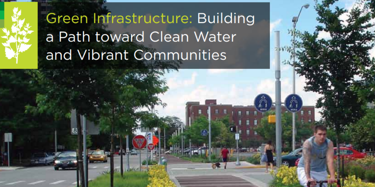 A man using a downtown bike path